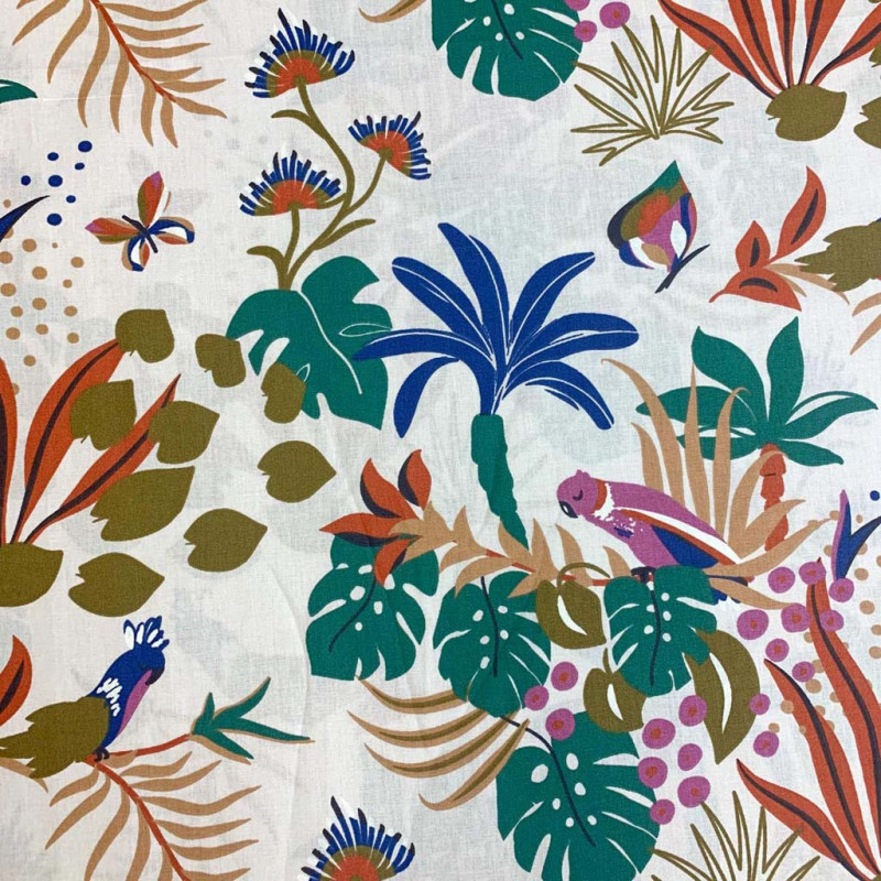 Printed Cotton PAREO Light Greige / Tawny Multicolored
